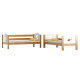 Cama litera de madera maciza Corazones 160x80 cm