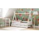 Cama infantil de madera de pino macizo TIPI 180x80 cm