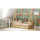 Cama infantil de madera de pino macizo TIPI 180x80 cm