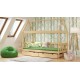 Cama infantil de madera de pino macizo Casita 160x80 cm