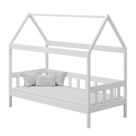 Cama infantil de madera de pino macizo Casita 160x80 cm