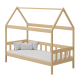 Cama infantil de madera de pino macizo Casita 160x80 cm