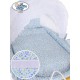 Cuna moisés bebé de mimbre Vintage Retro - Blanco-Azul