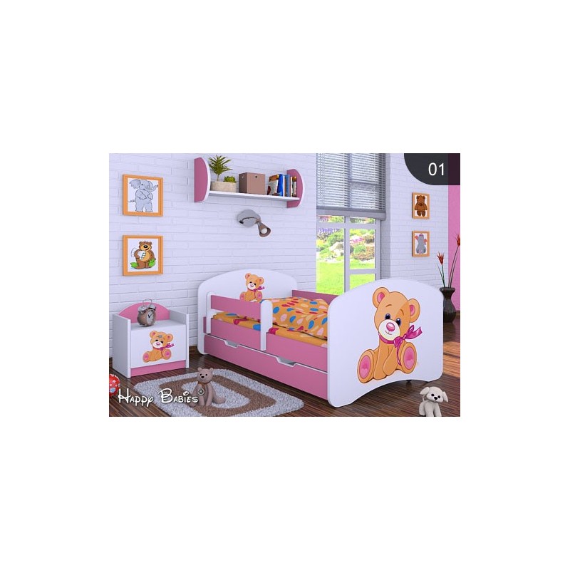 Cama infantil Happy Colección para Niñas con cajón y colchón